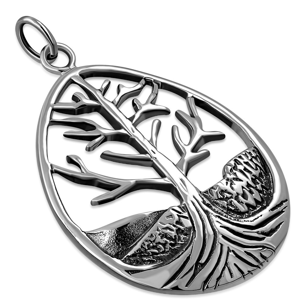 Ethnic Style Tree of Life Silver Pendant, pn327
